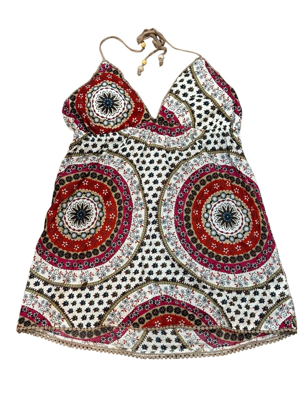 Self Esteem top XL Y2K boho halter babydoll floral cotton festival